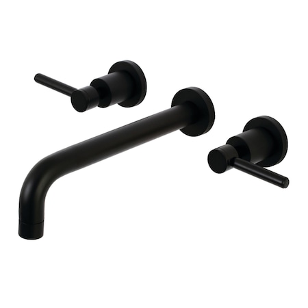 Kingston Brass Roman Tub Faucet, Matte Black, Wall Mount KS8020DL